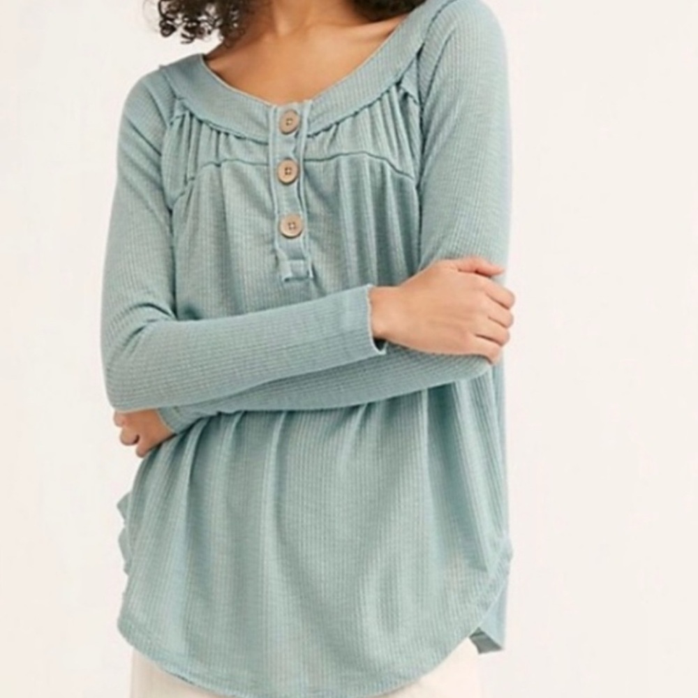 We The Free -‎ Free People Thermal Oversized Henley Top